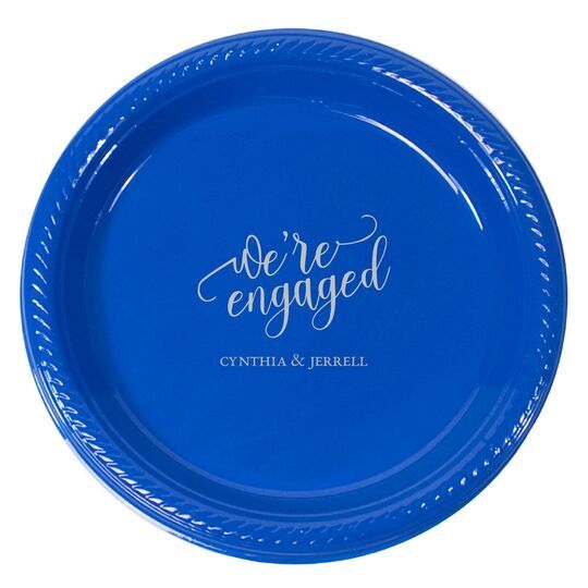 We're Engaged Plastic Plates
